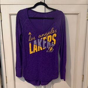 Lakers Adidas Women’s Long Sleeve Burnout Top. Size Medium.